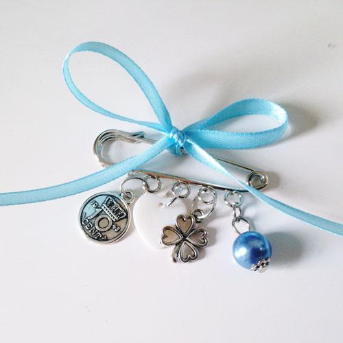 Geluk speldje somethingblue dubbeltje