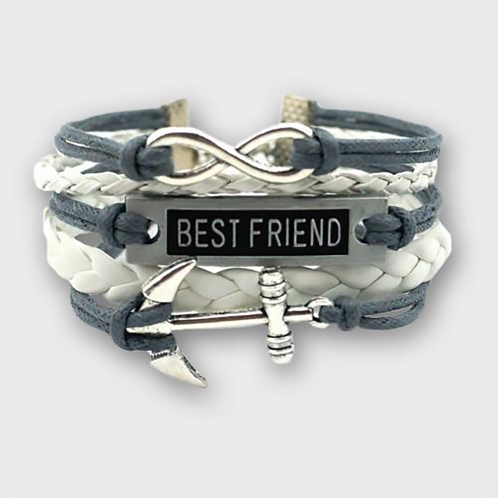 Armband met infinity teken, best friend en anker