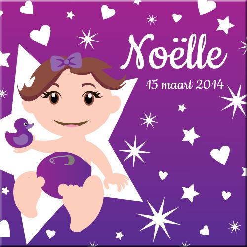 Paarse baby girl canvas