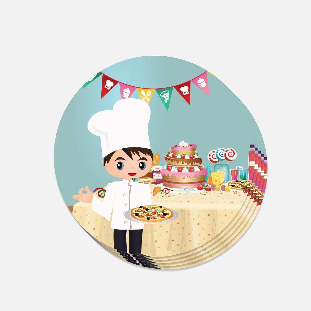 Chefkok stickers voor kinderfeest