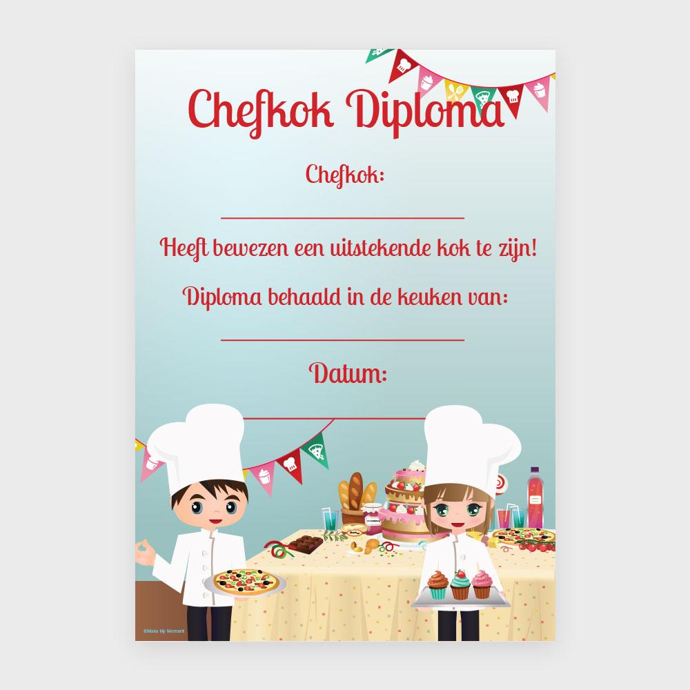 Chefkoks diploma kinderfeest