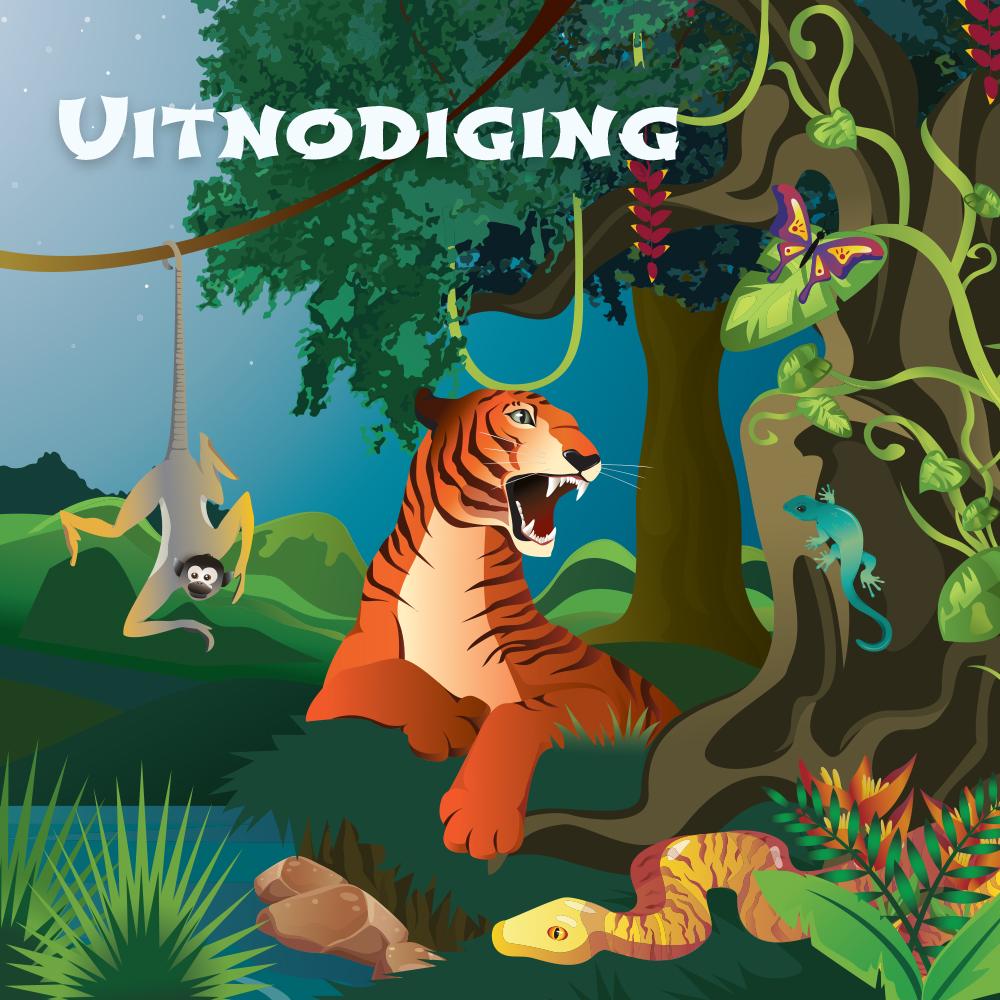 dieren jungle thema kinderfeest uitnodigingen