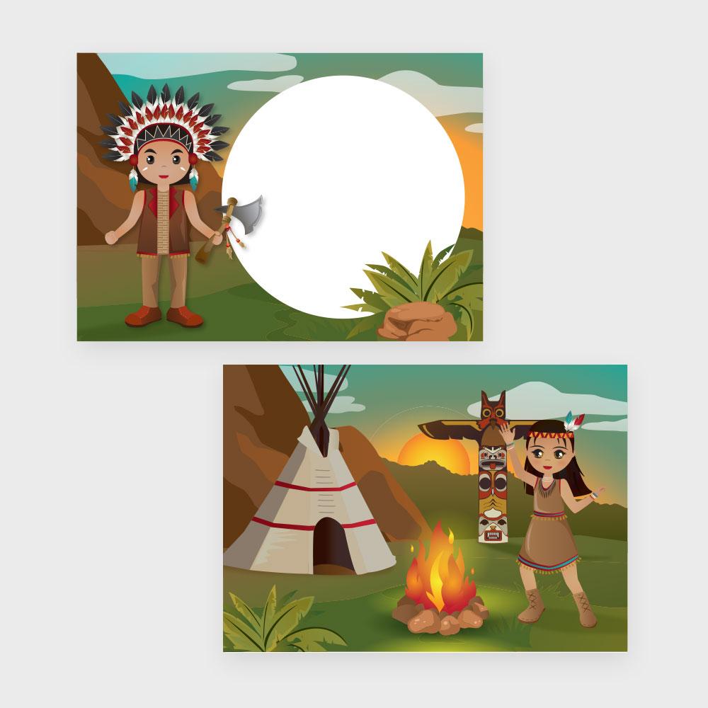 Indianen traktatiekaartjes