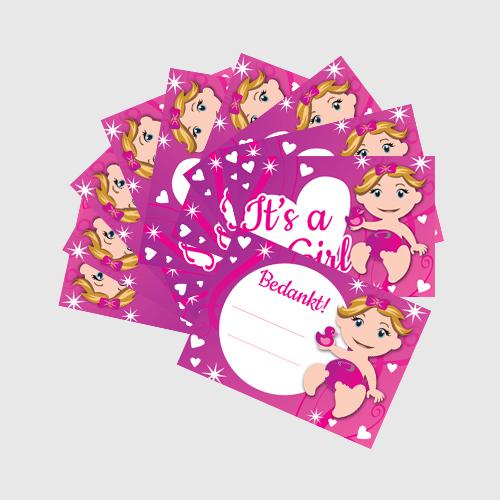 It's a Girl bedanktkaartjes