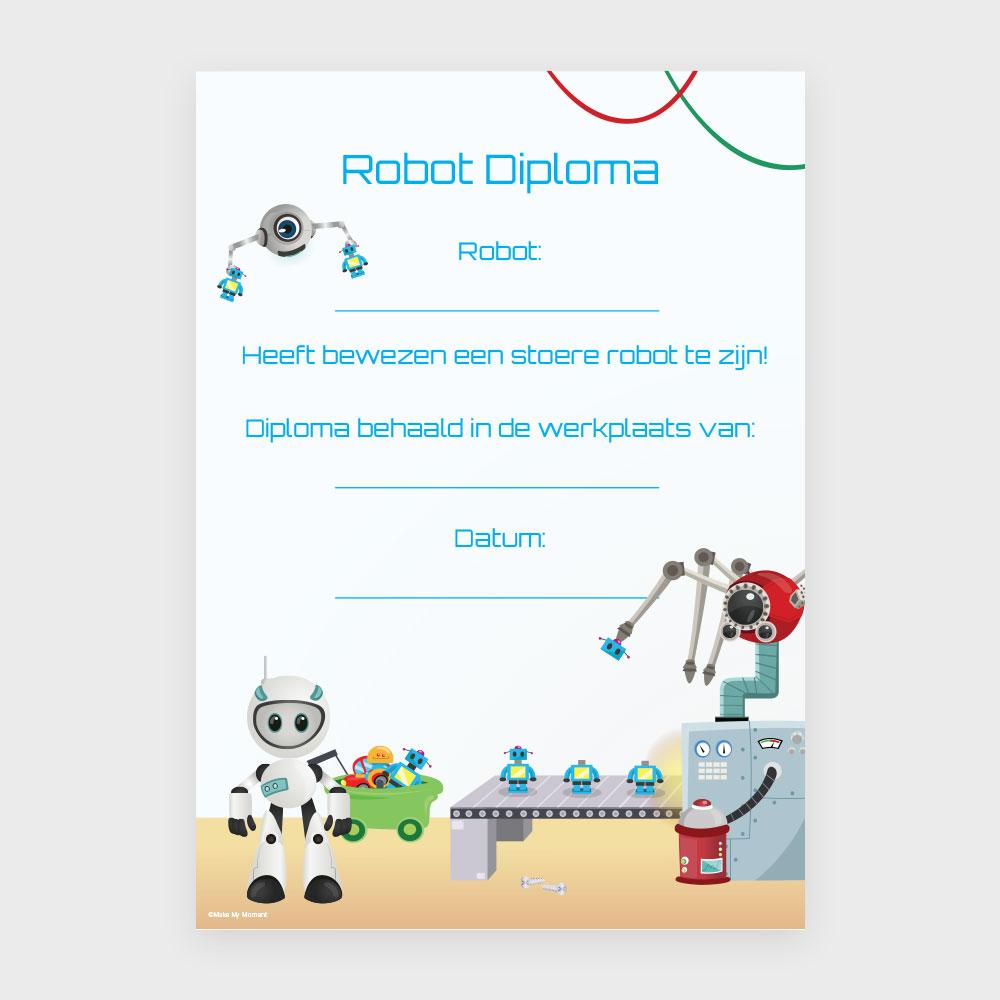 Robot diploma voor kinderfeestjes