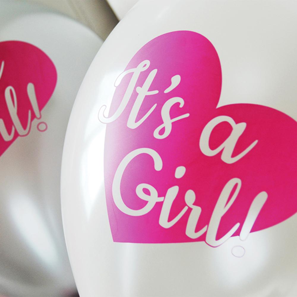 kraamfeest versiering It's a Girl ballonnen