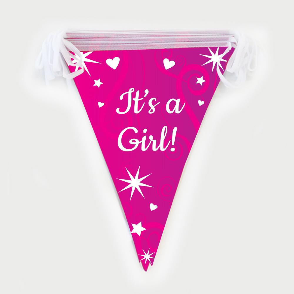 Baby girl slinger achterkant met It's a girl tekst