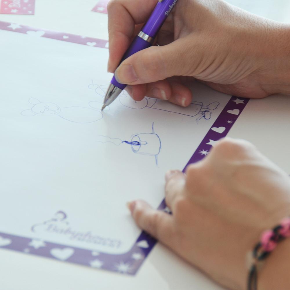Babytekenen van Make My Moment babyshower spellenbox